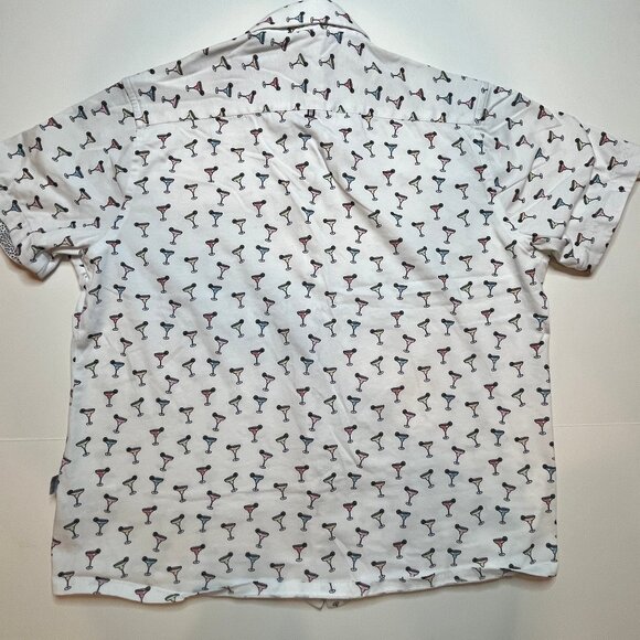 Stone Rose Margarita Graphic Print Short Sleeve Button Up Shirt SZ XL TG Polo - Picture 15 of 16